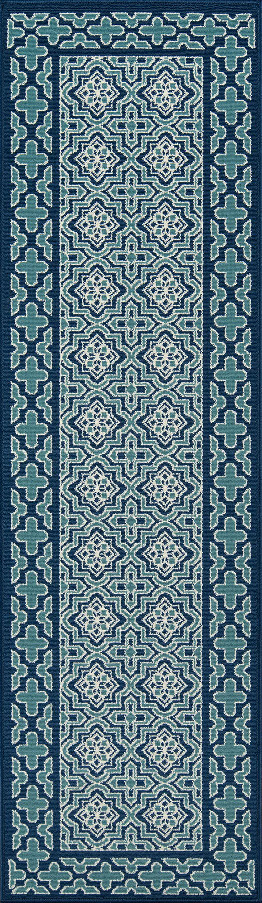 Momeni Baja BAJ21 Blue Contemporary Machine Made Rug