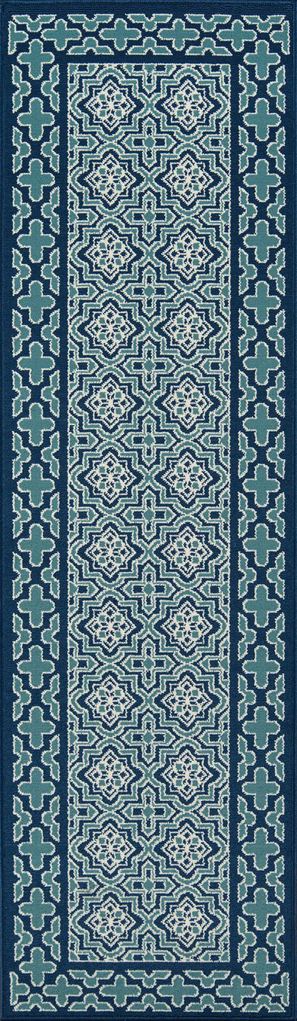 Momeni Baja BAJ21 Blue Contemporary Machine Made Rug