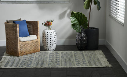 Momeni Boulder BOU-4 Blue Contemporary Hand Woven Rug