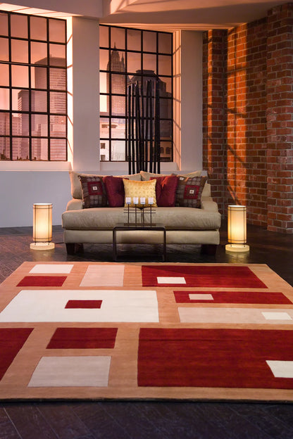Momeni New Wave NW-50 Red Contemporary Hand Tufted Rug