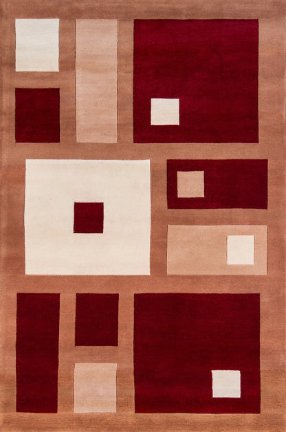 Momeni New Wave NW-50 Red Contemporary Hand Tufted Rug