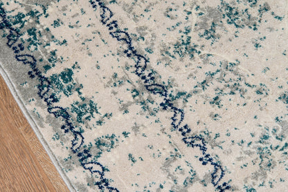 Momeni Luxe LX-14 Blue Transitional Machine Made Rug