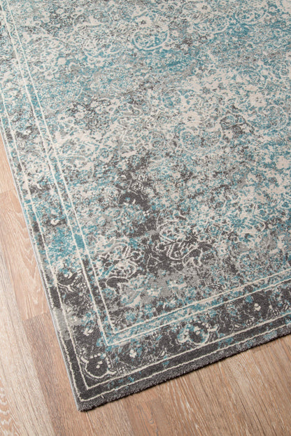 Momeni Luxe LX-16 Turquoise Transitional Machine Made Rug