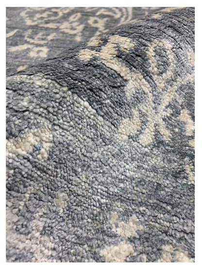 Artisan Samantha Grey Ivory Transitional Knotted Rug - Rugs - Artisan - Atlanta Designer Rugs