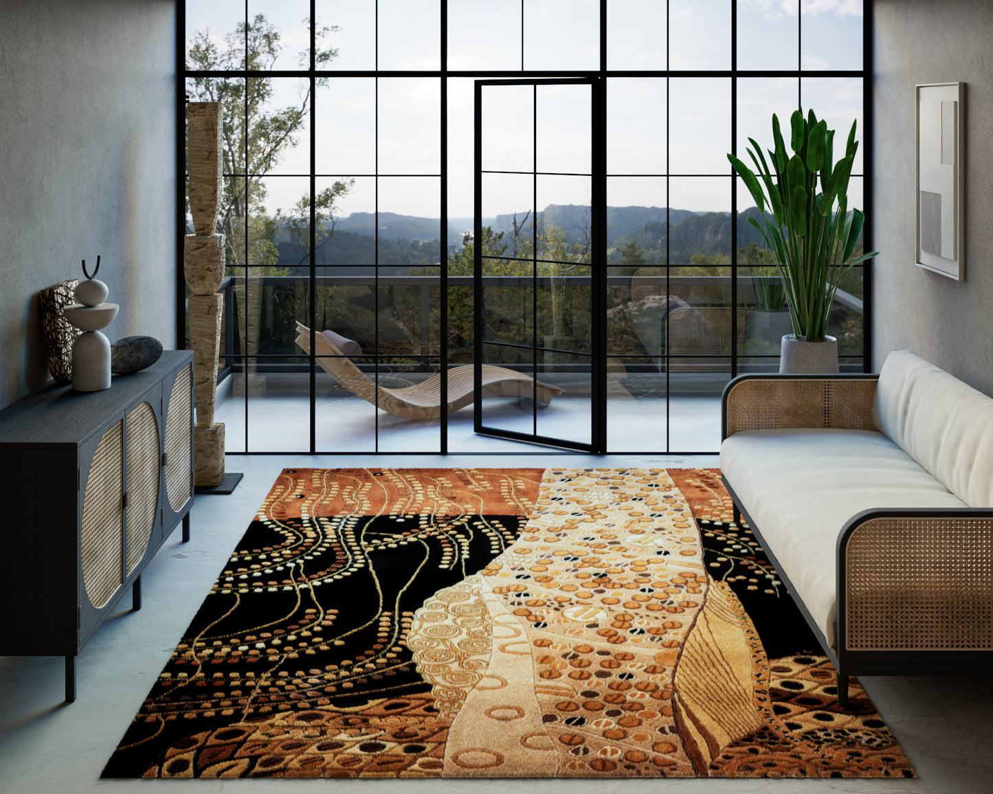 Momeni New Wave  Black  Contemporary