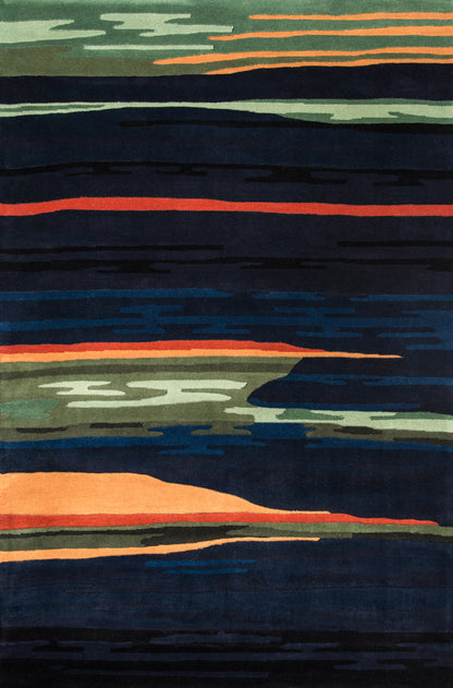 Momeni New Wave  Navy  Contemporary