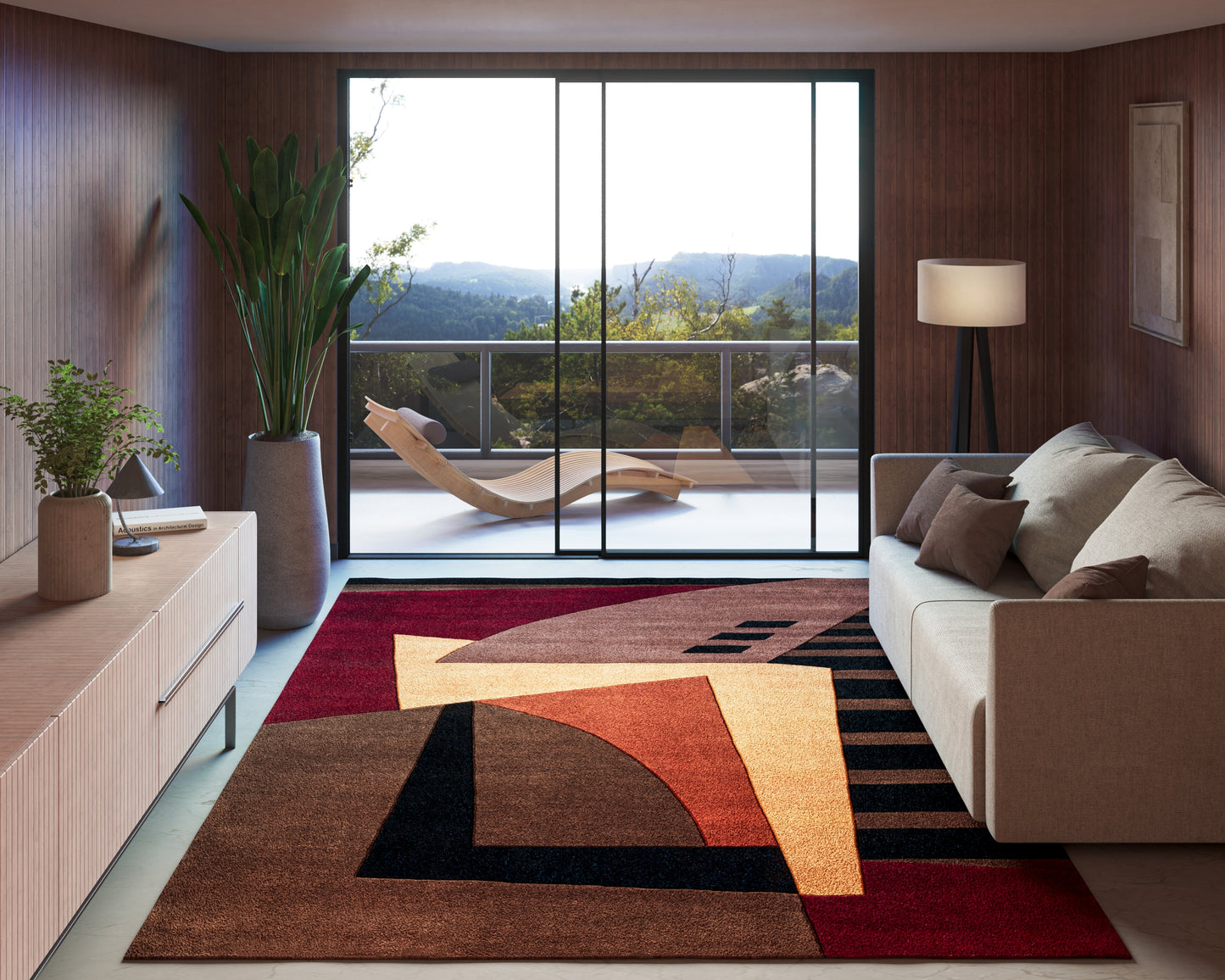 Momeni New Wave  Pomegranate  Contemporary