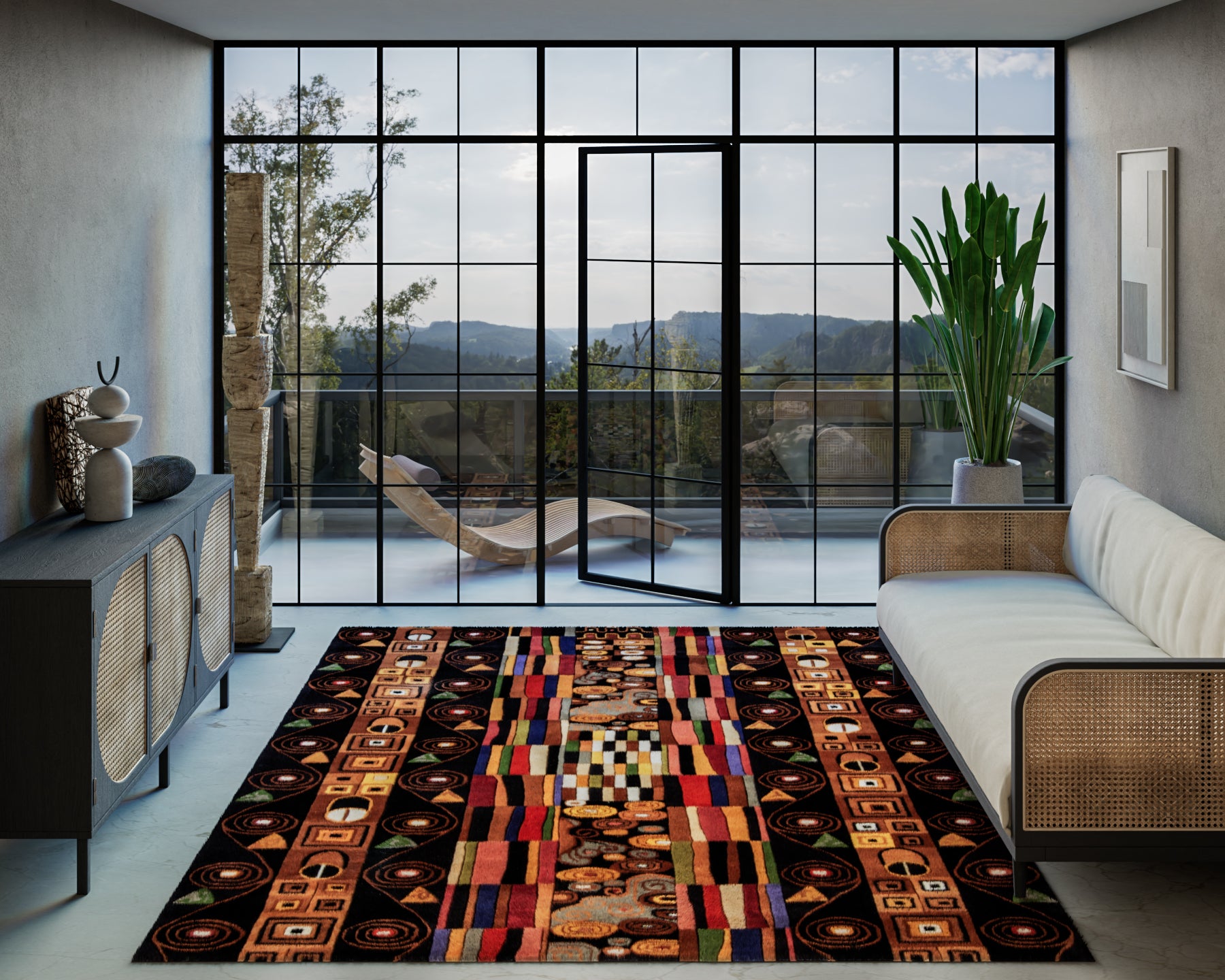 Momeni New Wave  Black  Contemporary
