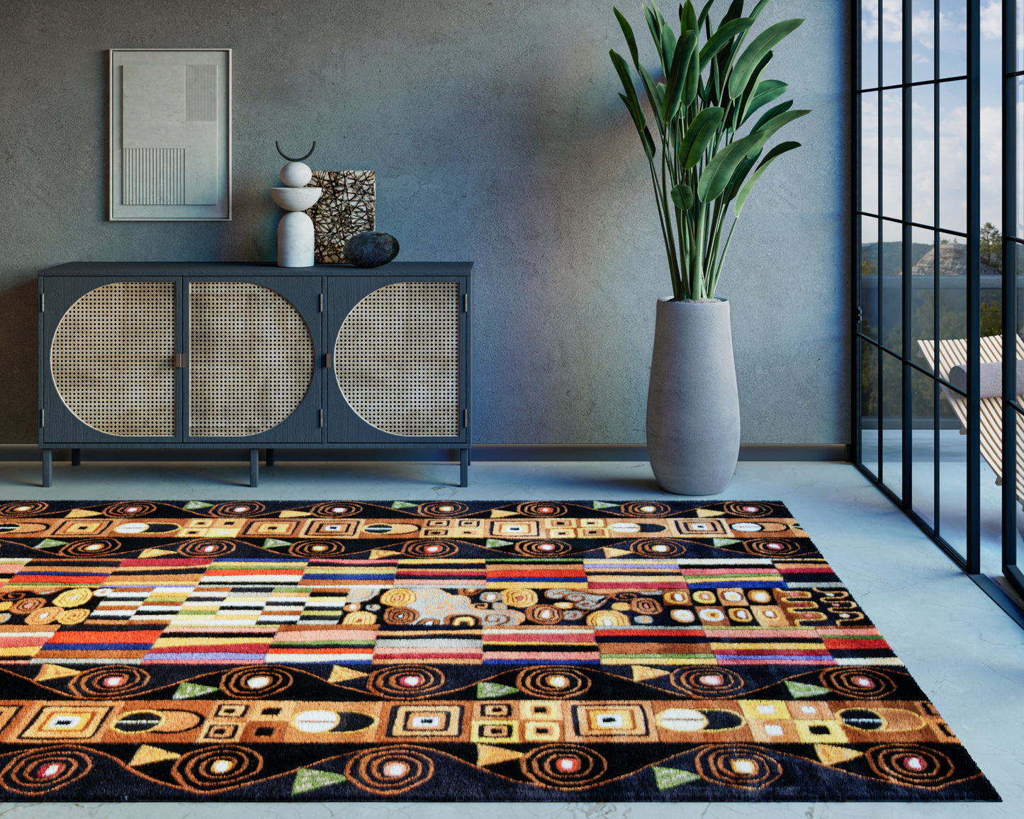 Momeni New Wave  Black  Contemporary