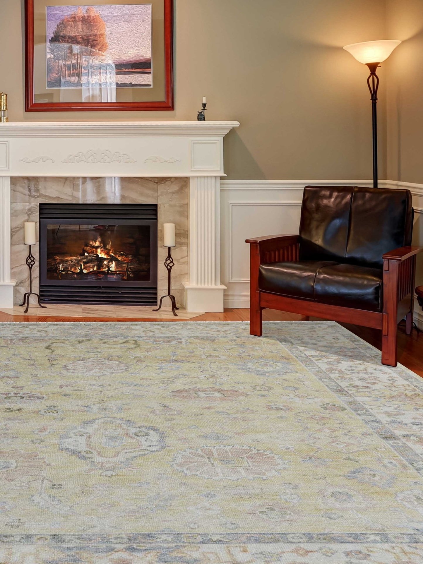 Artisan Priscilla Gold Ivory Traditional Knotted Rug - Rugs - Artisan - Atlanta Designer Rugs