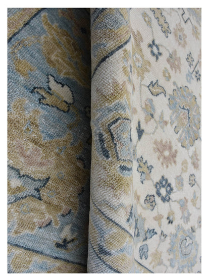 Artisan Priscilla Ivory Lt.Blue Traditional Knotted Rug - Rugs - Artisan - Atlanta Designer Rugs