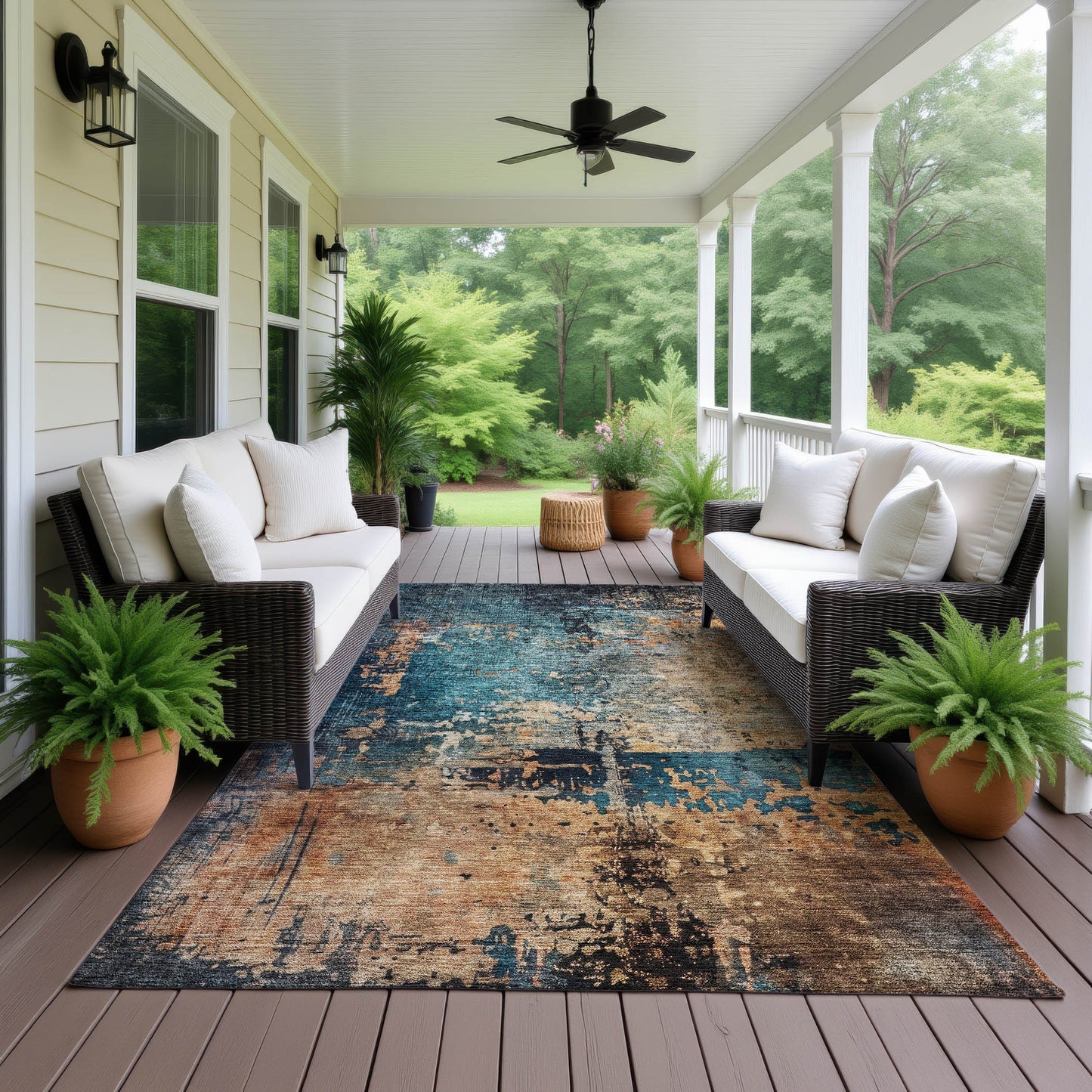 Dalyn Rugs Nouveau  Teal  Contemporary
