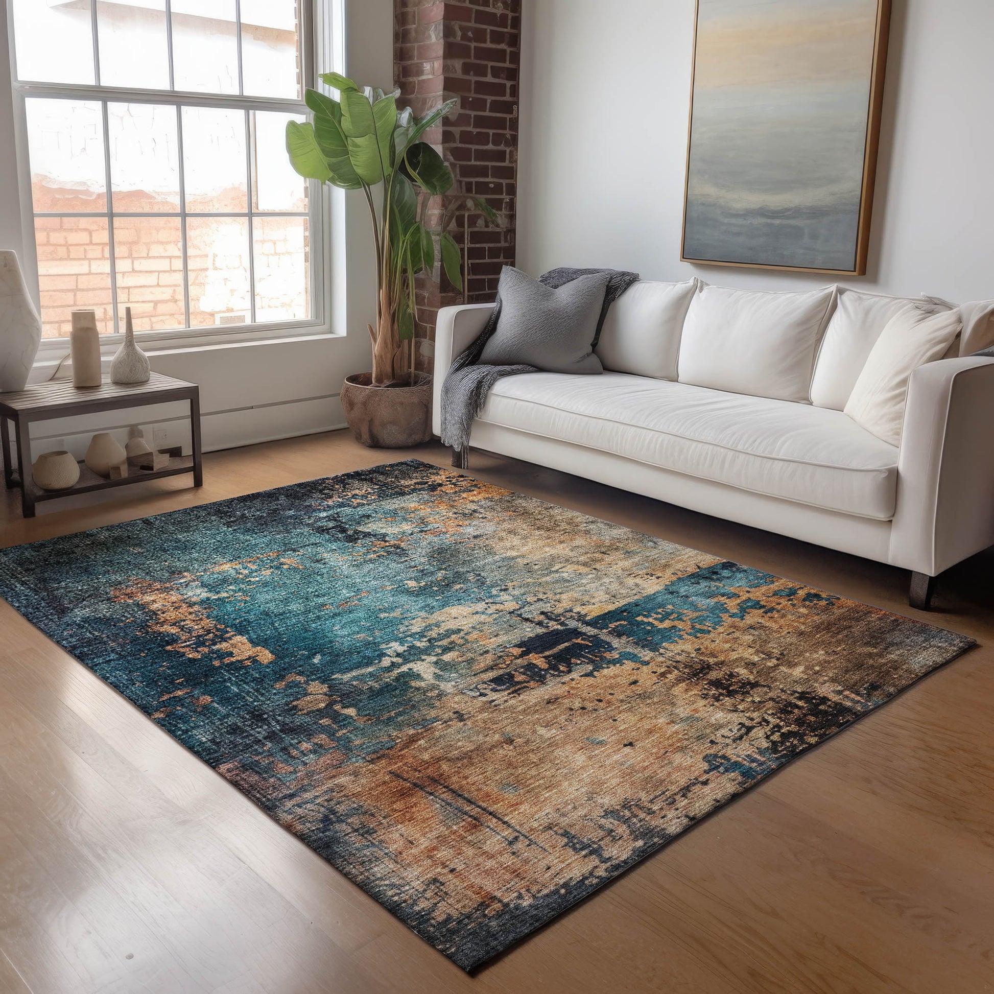 Dalyn Rugs Nouveau  Teal  Contemporary