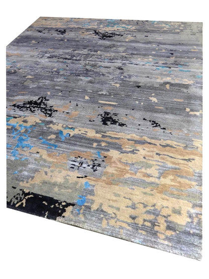 Artisan Mary Grey Contemporary Knotted Rug - Rugs - Artisan - Atlanta Designer Rugs