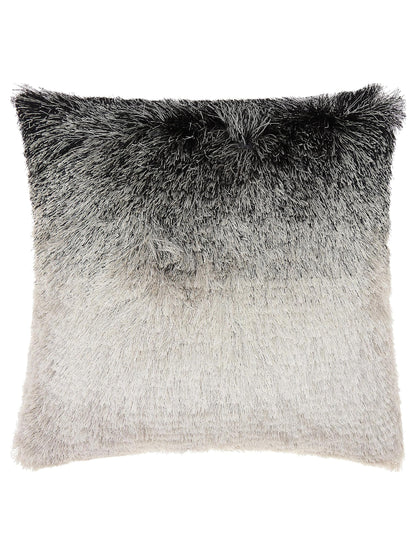 Mina Victory Illusion Shag TR011 Black Silver Shag Cushion Rug