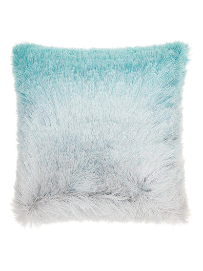Mina Victory Illusion Shag TR011 Turquoise Silver Shag Cushion Rug