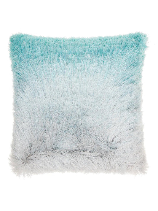 Mina Victory Illusion Shag TR011 Turquoise Silver Shag Cushion Rug