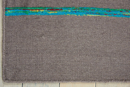 Nourison Home Spectrum SPE04 Grey Turquoise Contemporary Loomed Rug