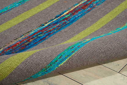Nourison Home Spectrum SPE04 Grey Turquoise Contemporary Loomed Rug