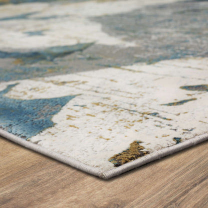 Karastan Tryst  Grey Blue Modern/Contemporary