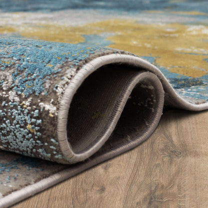 Karastan Tryst  Grey Blue Modern/Contemporary