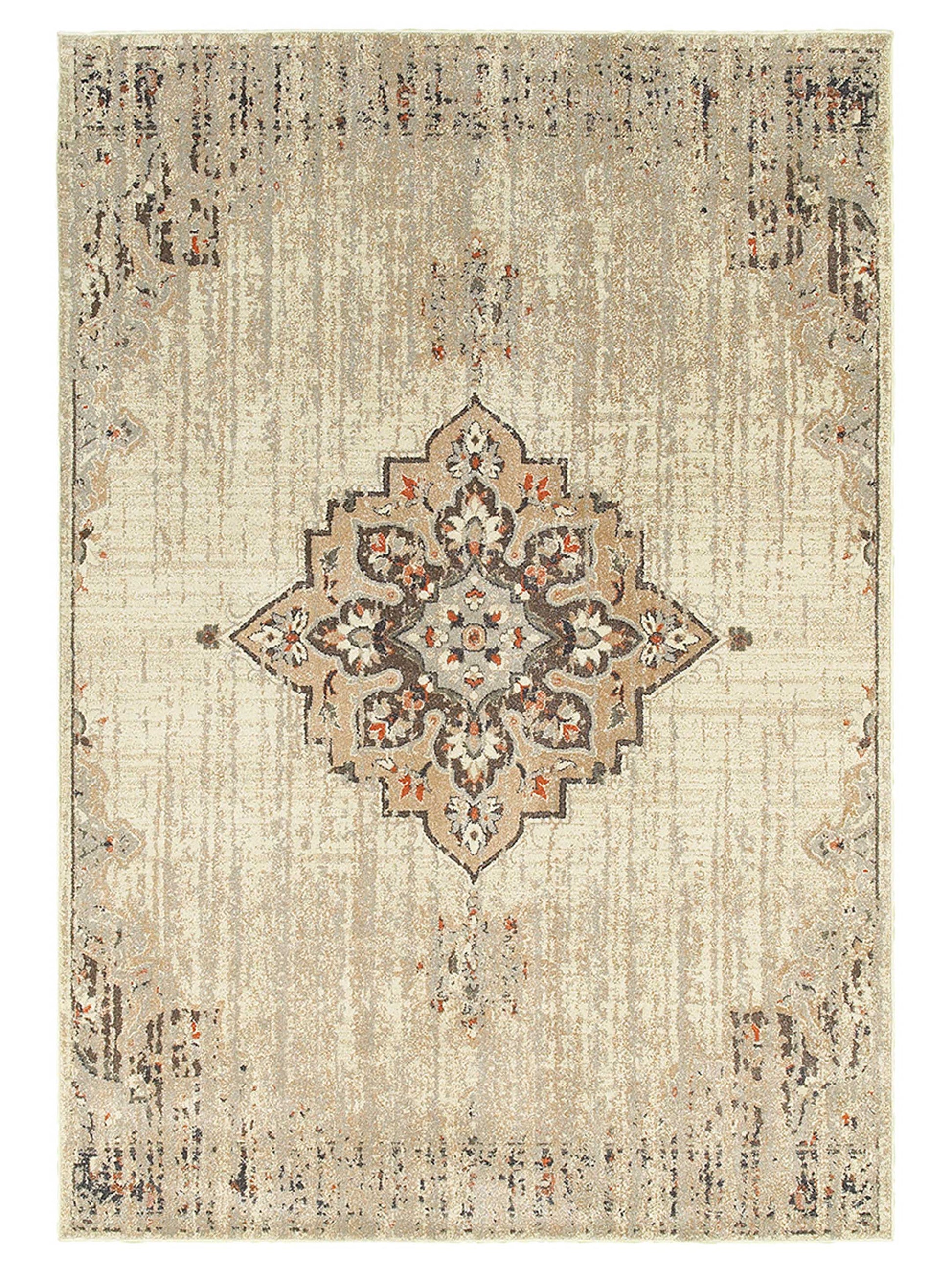 Oriental Weavers PASHA 072J2 Ivory Brown Traditional Power-Loomed Rug