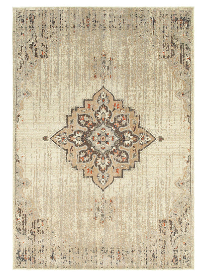 Oriental Weavers PASHA 072J2 Ivory Brown Traditional Power-Loomed Rug