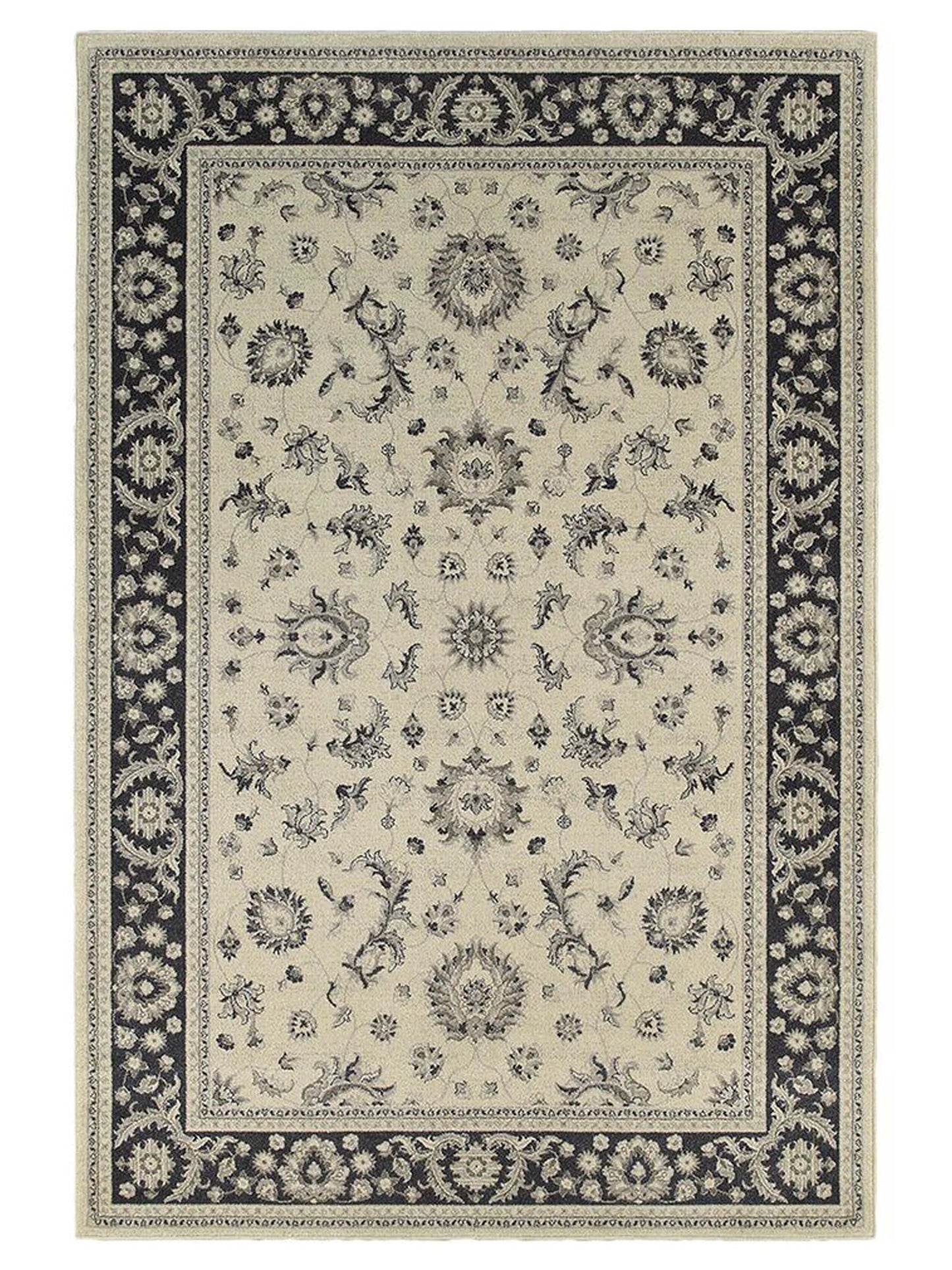 Oriental Weavers RICHMOND 117W3 Ivory Charcoal Traditional Power-Loomed Rug