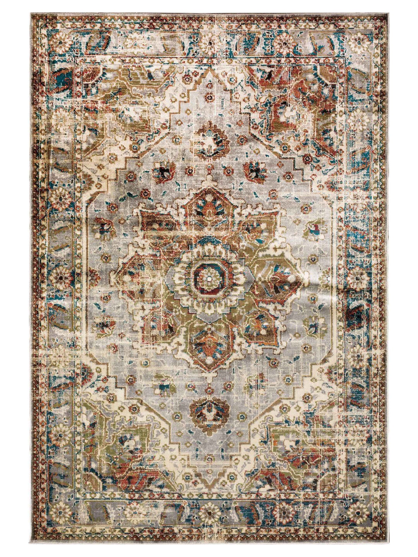 Oriental Weavers Juliette 205E3 Grey Rust Traditional Machinemade Rug
