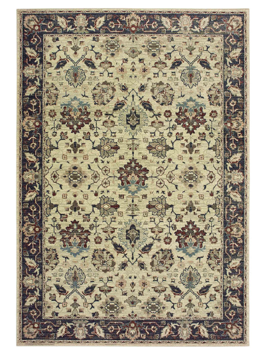 Oriental Weavers RALEIGH 8026E Ivory Navy Traditional Power-Loomed Rug
