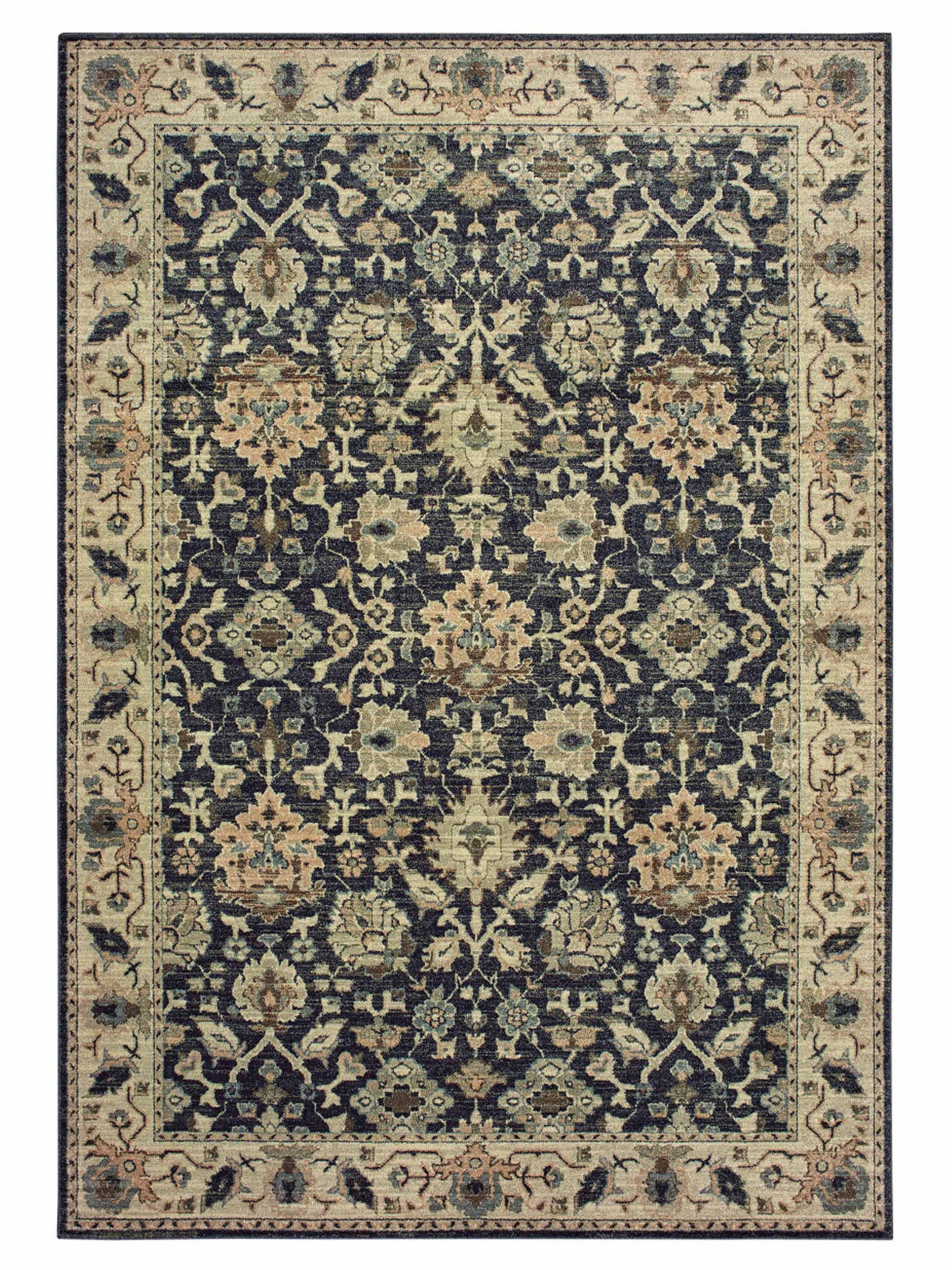 Oriental Weavers Raleigh 8026P Navy Ivory Traditional Power-Loomed Rug