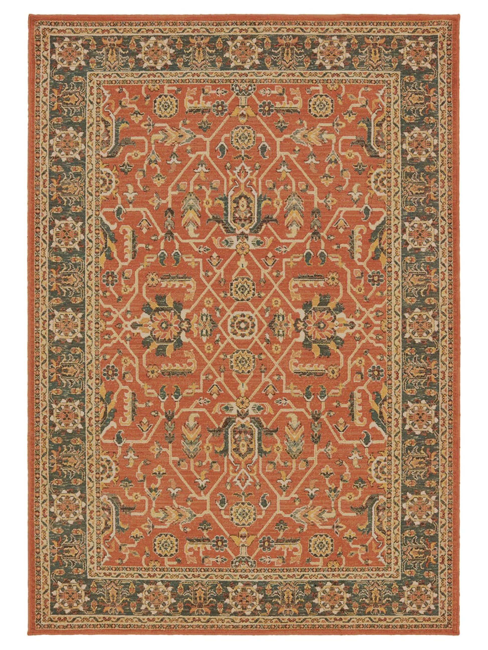 Oriental Weavers TOSCANA 9537C Orange Blue Traditional Power-Loomed Rug