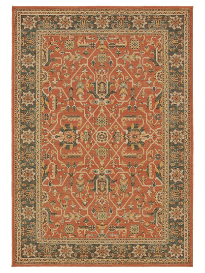 Oriental Weavers TOSCANA 9537C Orange Blue Traditional Power-Loomed Rug