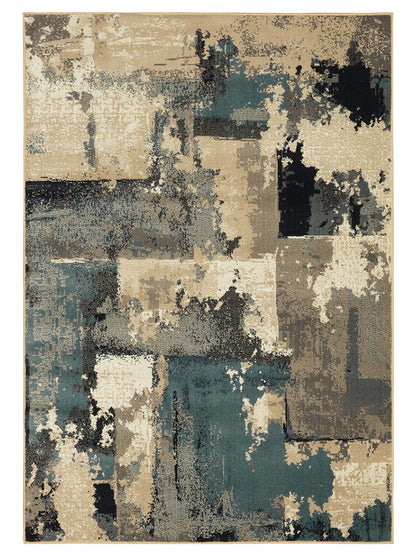 Oriental Weavers Evandale 9854A Beige Blue Contemporary Machinemade Rug