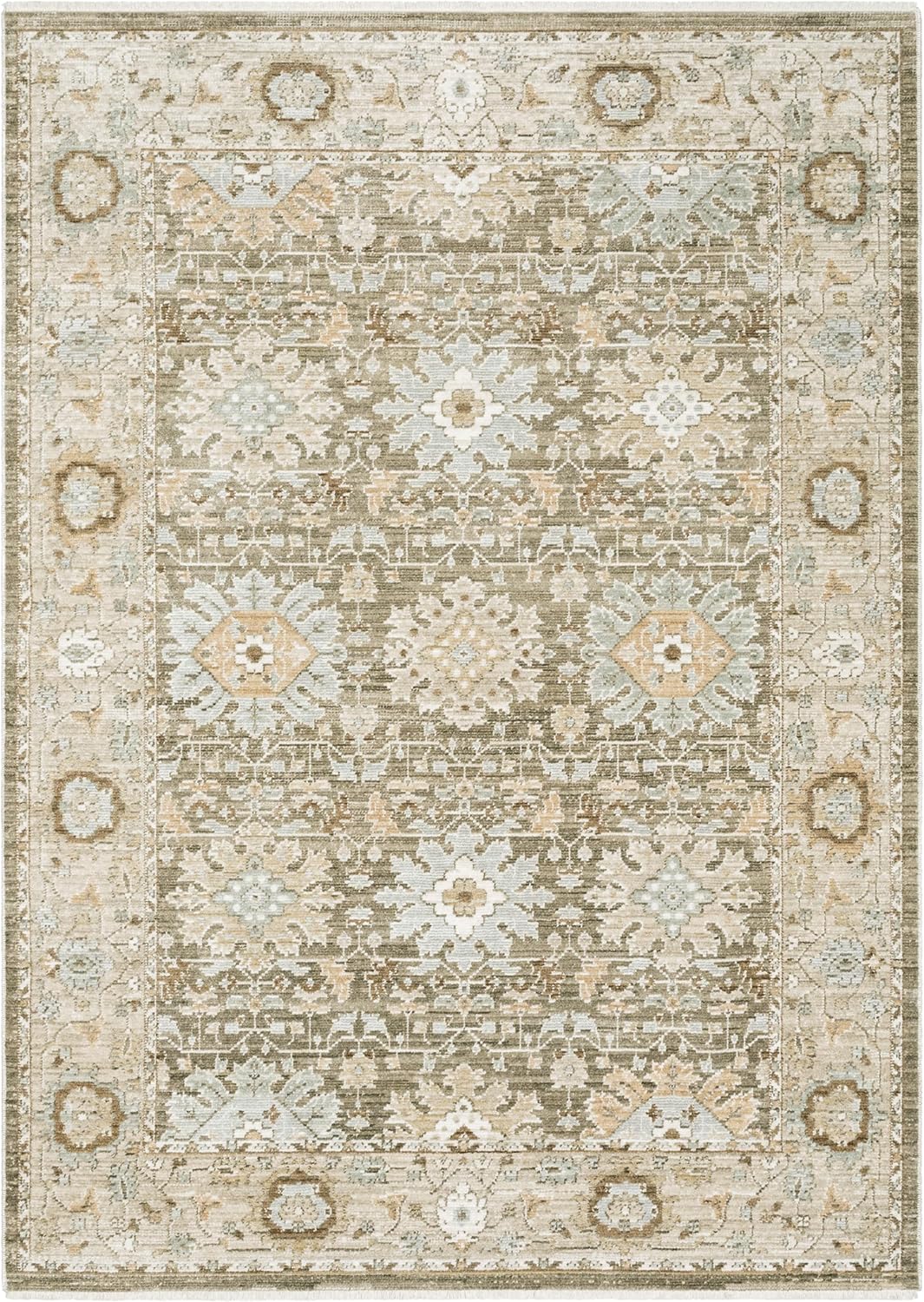 Oriental Weavers Lola LLA03 Gold Pale Blue Traditional Machine Woven Rug