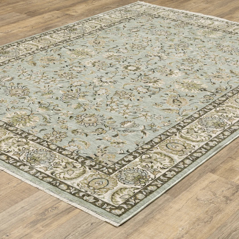 Oriental Weavers Westwood WES08 Blue Green Traditional Machine Woven Rug