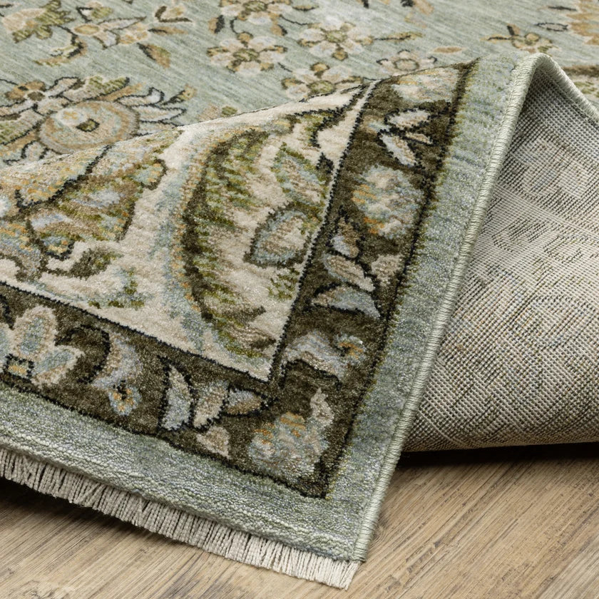 Oriental Weavers Westwood WES08 Blue Green Traditional Machine Woven Rug