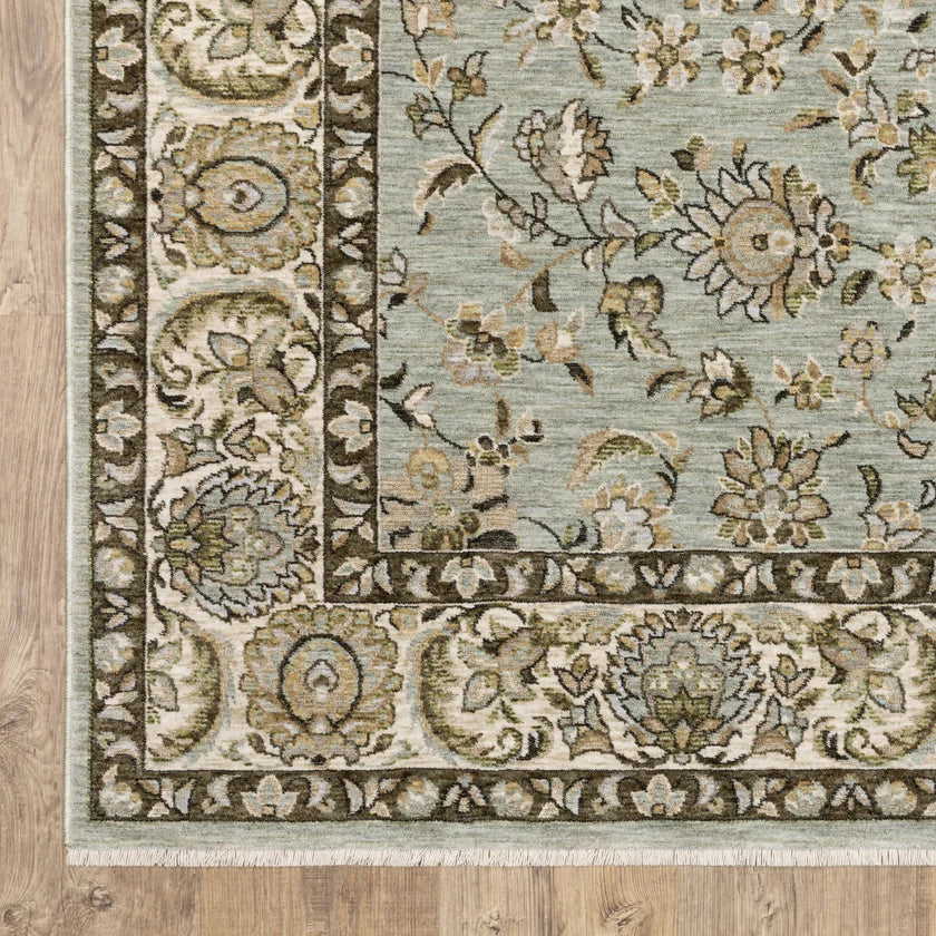 Oriental Weavers Westwood WES08 Blue Green Traditional Machine Woven Rug