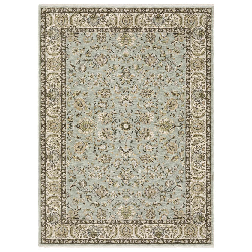 Oriental Weavers Westwood WES08 Blue Green Traditional Machine Woven Rug