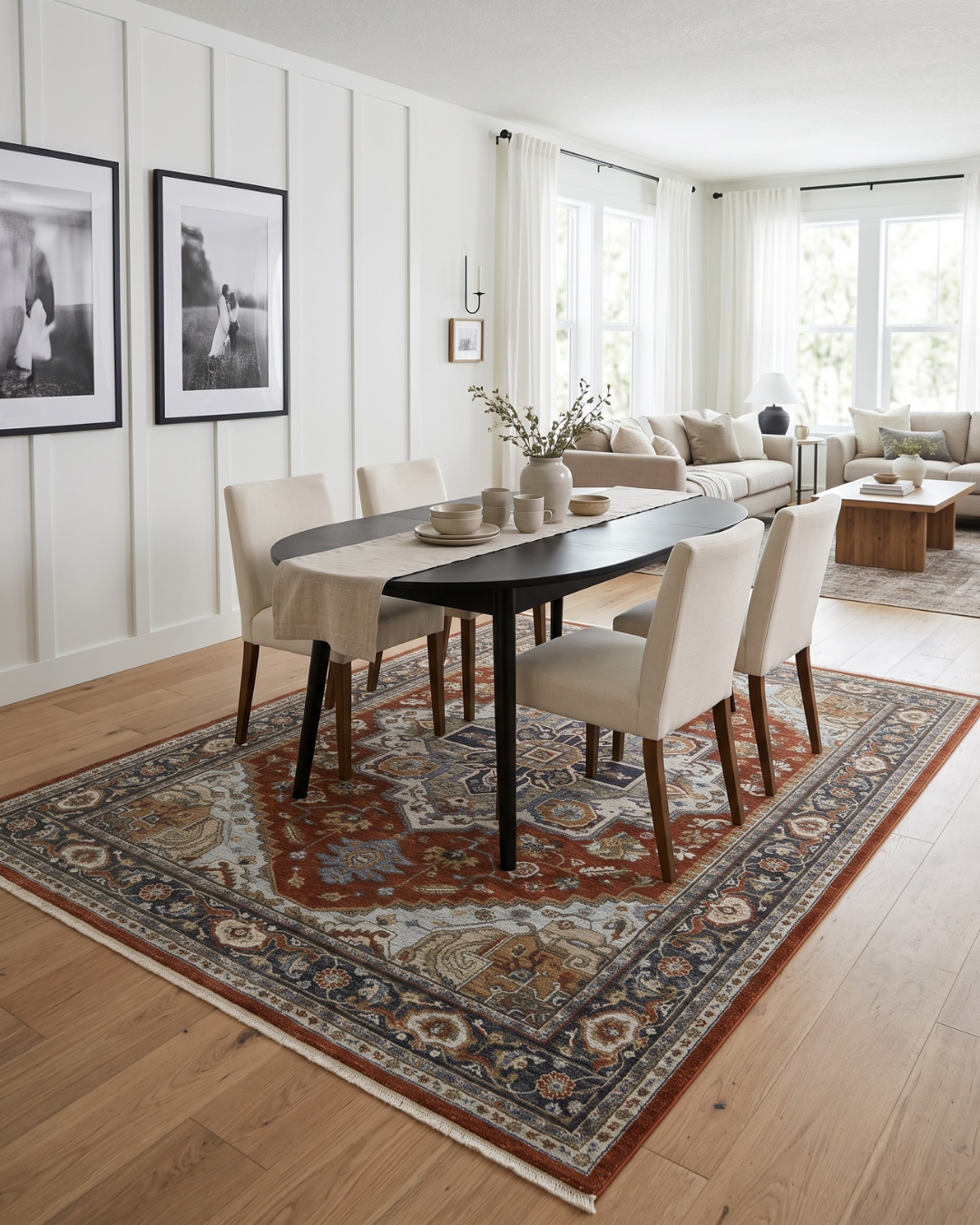 Oriental Weavers Aberdeen 1144R Red Taupe traditional dining room rug