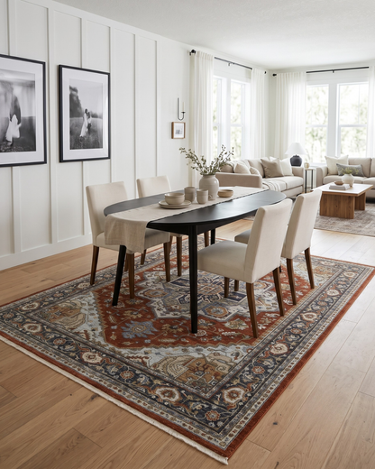 Oriental Weavers Aberdeen 1144R Red Taupe traditional dining room rug