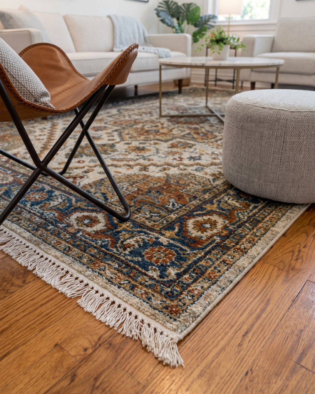 Oriental Weavers Aberdeen 1144W Beige Blue traditional rug corner detail