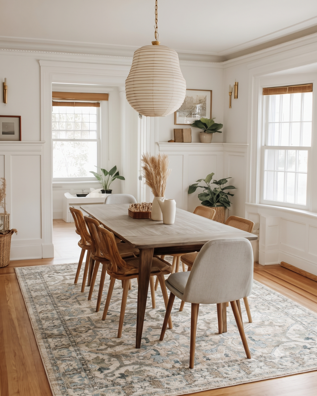 Oriental Weavers Andorra 9818G Beige Ivory rug in modern dining room