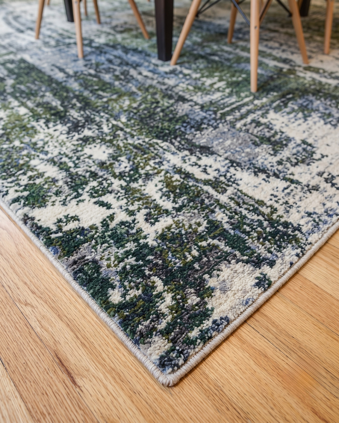 Oriental Weavers Caravan 2060F Green Blue abstract rug corner detail