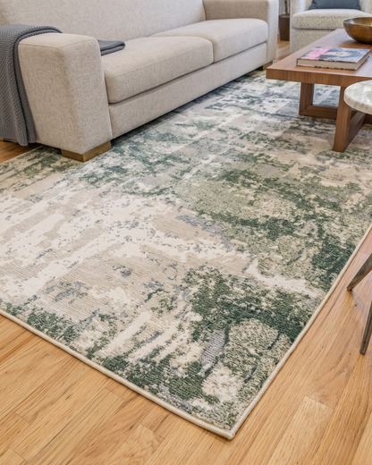 Oriental Weavers Caravan 2061W Beige Green abstract rug corner detail