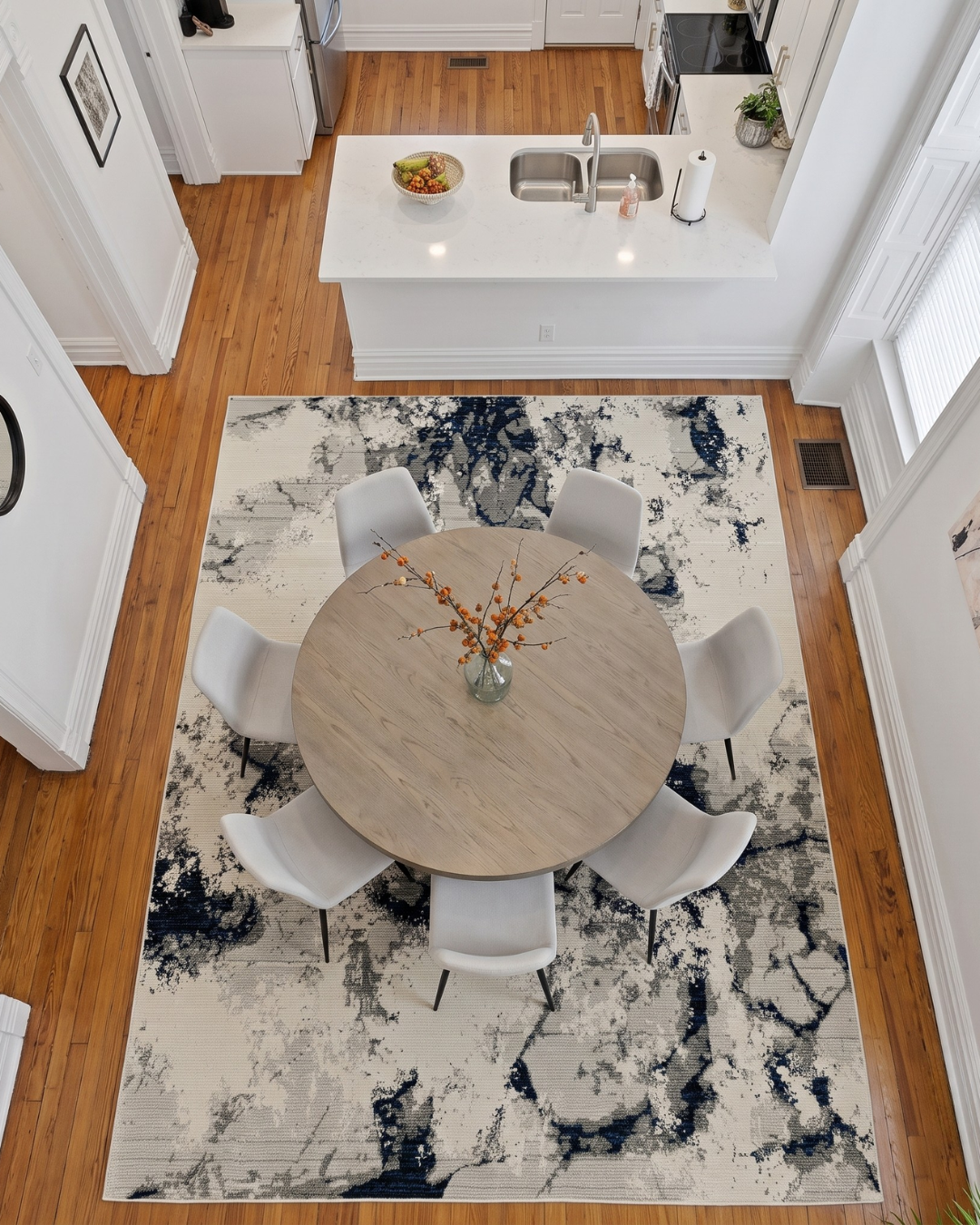Oriental Weavers Evolution 0978A Ivory Beige dining room rug overhead
