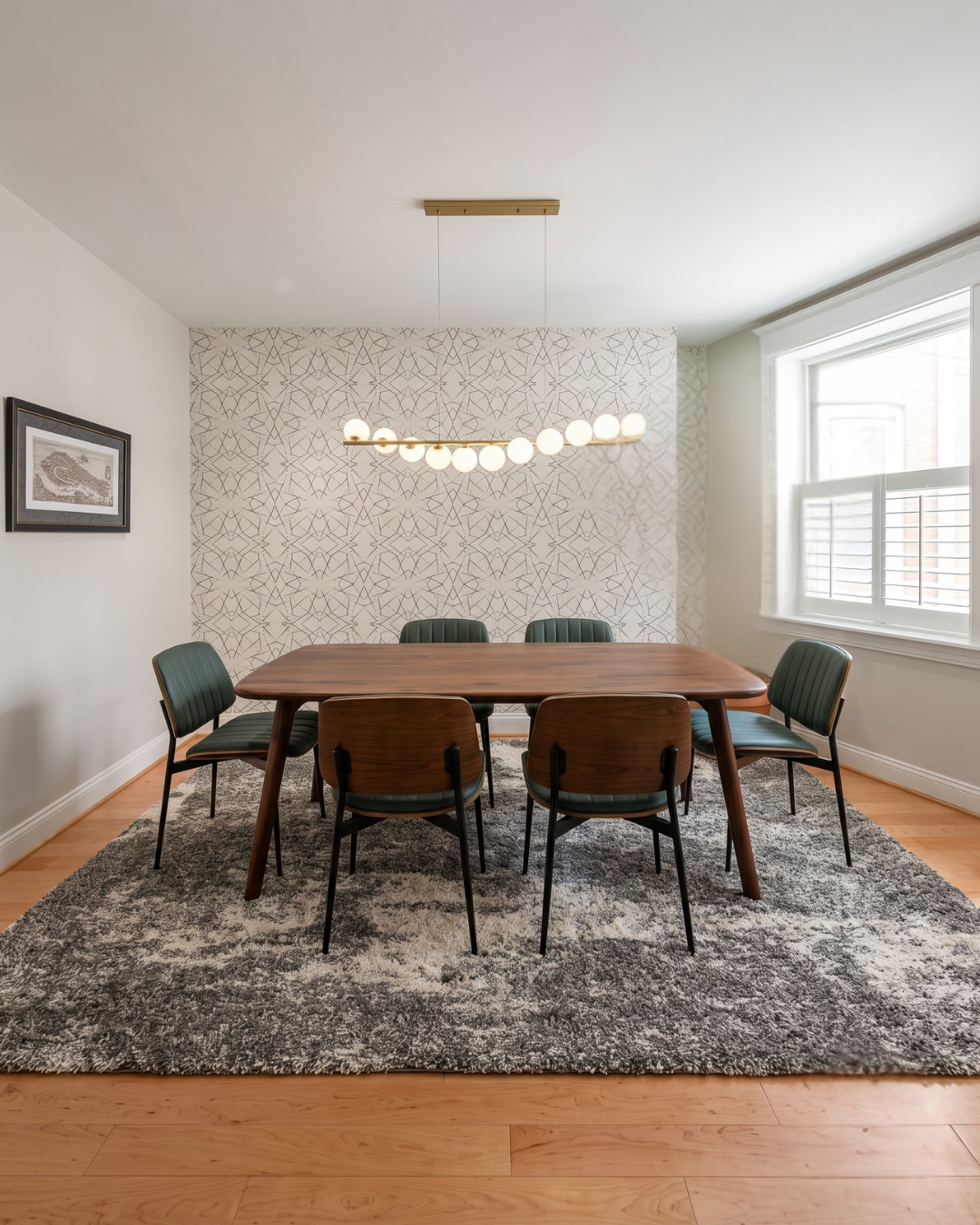 Oriental Weavers Henderson 5503H Grey Ivory abstract shag rug in contemporary dining room