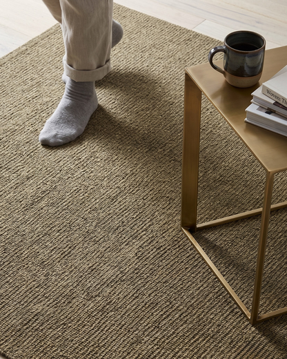 Oriental Weavers Karavia 2160N Light Brown solid rug in modern living room