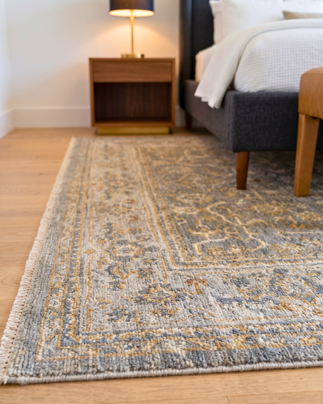 Oriental Weavers Maharaja 040M1 Beige Grey vintage rug corner texture detail