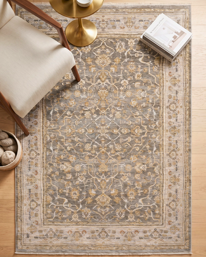 Oriental Weavers Maharaja 040M1 Beige Grey traditional rug overhead detail